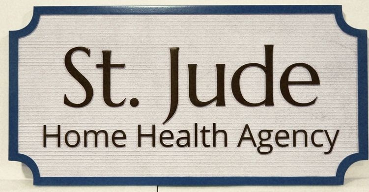 B11259 - Carved and Sandblasted Wood Grain Sign for St. Jude Home Health Agency 