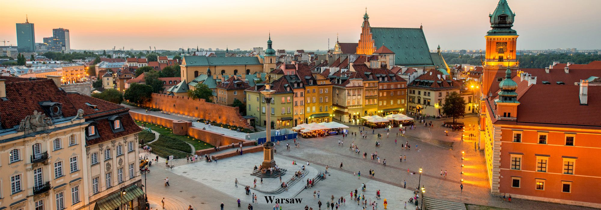 Busy Streets in a City in Poland