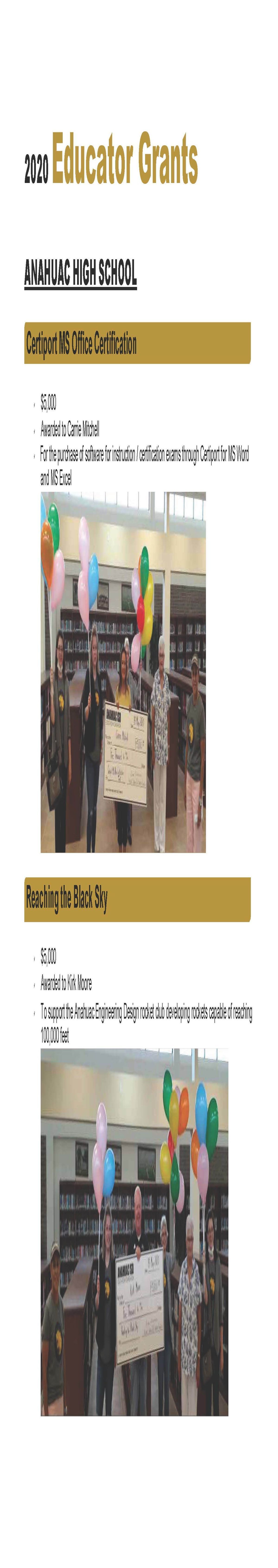 Anahuac ISD Education Foundation Who We Are Our Partners