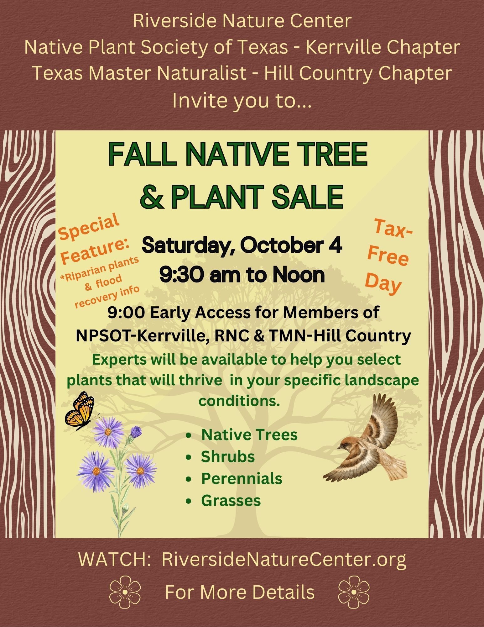 plants near me, Riverside Nature Center, Native Plant Sale, Kerrville, Nature lover, fundraiser