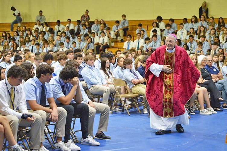 Bishop Barbarito Celebrates school Masses