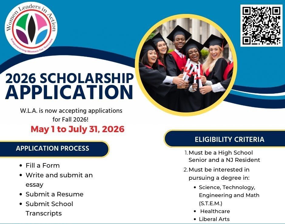 WLA NJ 2026 scholarship application flyer