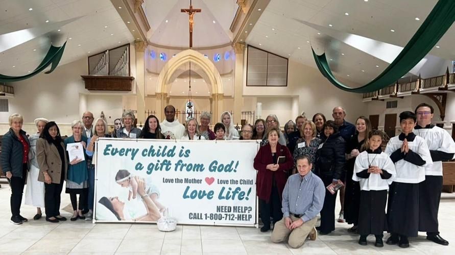 Those who attended the Jan. 22, 2026, Mass for the Day of Prayer for the Legal Protection of Unborn Children at St. Bernadette