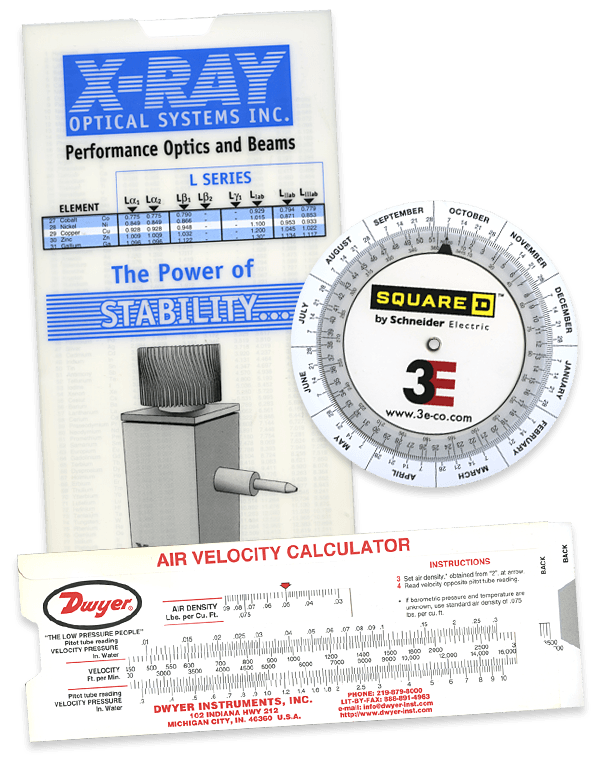 Folded Plastic Slide Chart and Wheel Charts Reference Tools