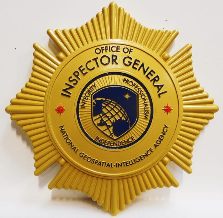 AP-3210 - Carved Plaque of the Badge of the Office of the Inspector General, National Geospatial Intelligence Agency