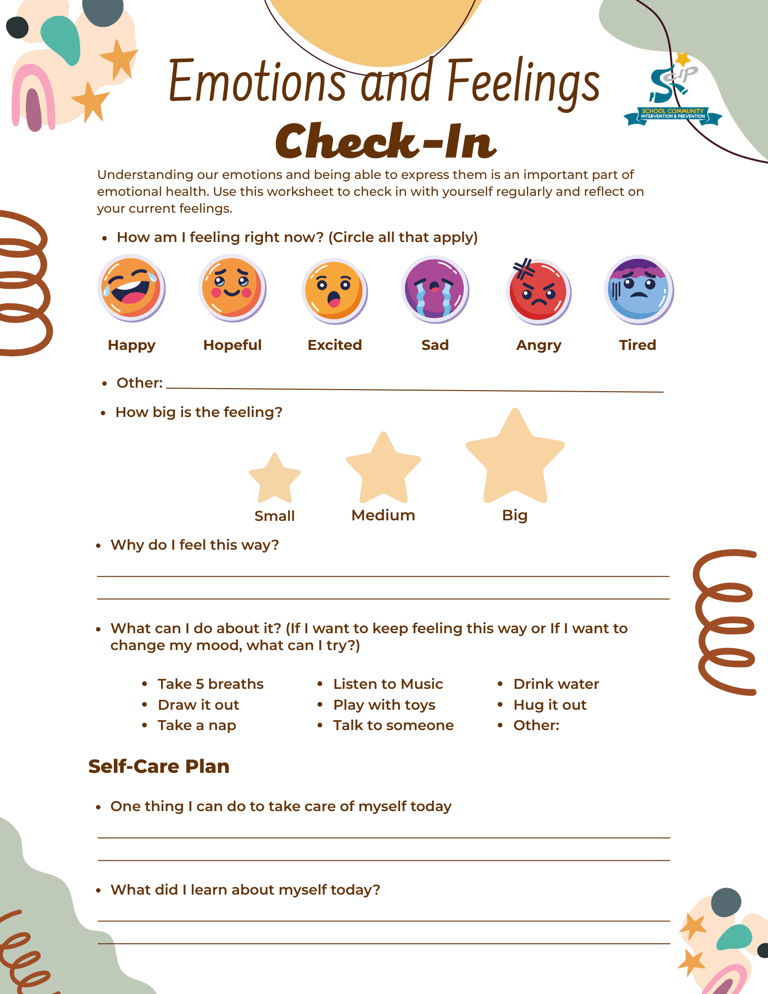Emotions and Feelings Check-In 
