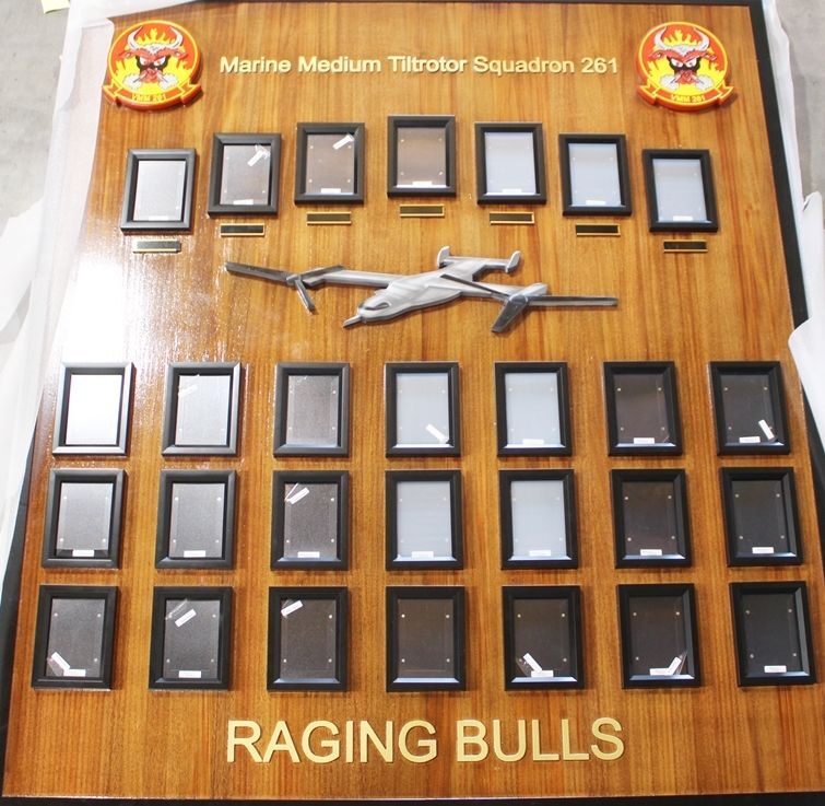 SA1305 - Large Mahogany Chain-of-Command Photo Board for the Marine  Medium Tiltrotor Squadron 261.