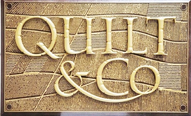  MA3210- Bronze-Plated 3D Ancient Font High-Density-Urethane (HDU) Letters for the "Quilt & Company" Store