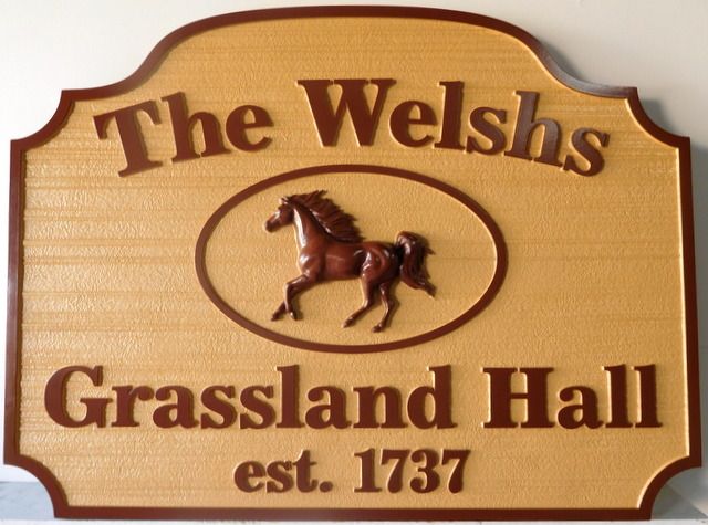 P25342 - Carved HDU Sign Sandblasted in a Wood Grain Pattern for a Horse Farm