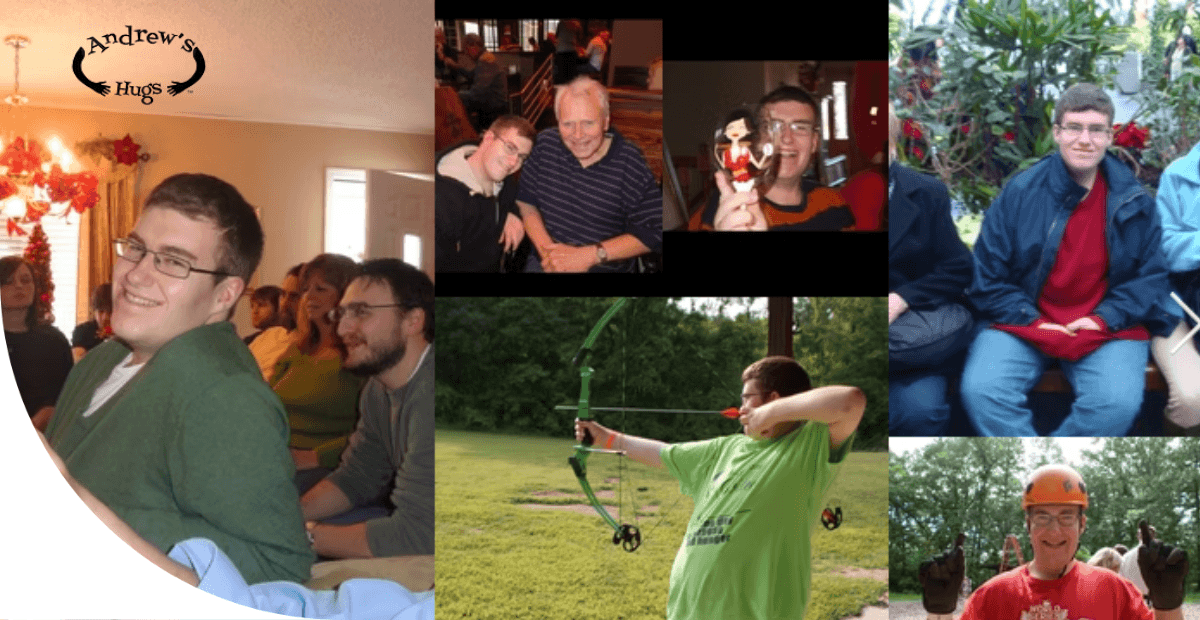 collage of photos with a boy doing outdoor activities