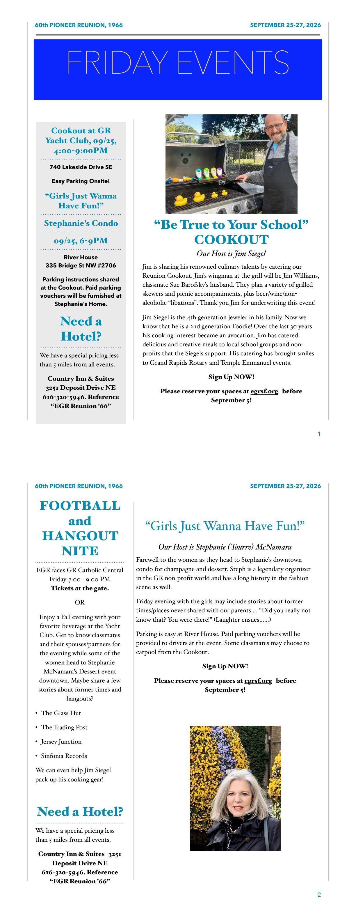 1966 Reunion Friday Events