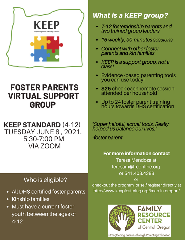 KEEP Standard Parent Support Group (4-12 year olds) : Calendar ...