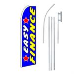Easy Finance Yellow/Blue/Red Swooper/Feather Flag + Pole + Ground Spike