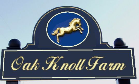M2830 -  Horse Breeding Farm Wood Sign with Gold Stallion (Gallery 24)
