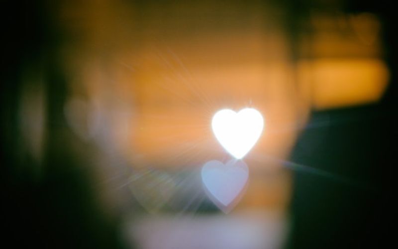 conceptual image of lights and a shape of a heart