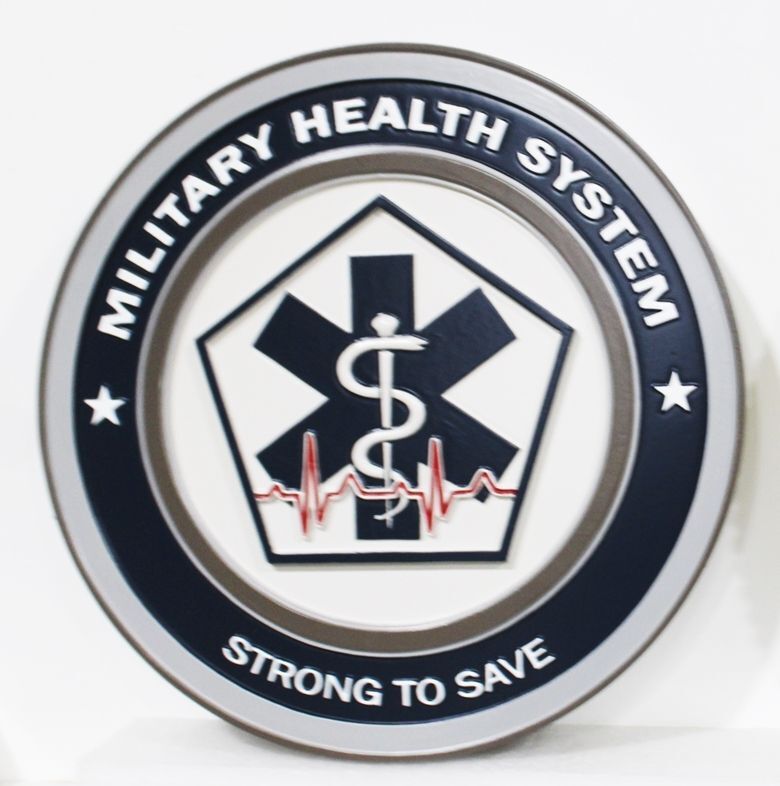JP-2347 - Carved 2.5-D Multi-level Plaque of the Crest of the Military Health System
