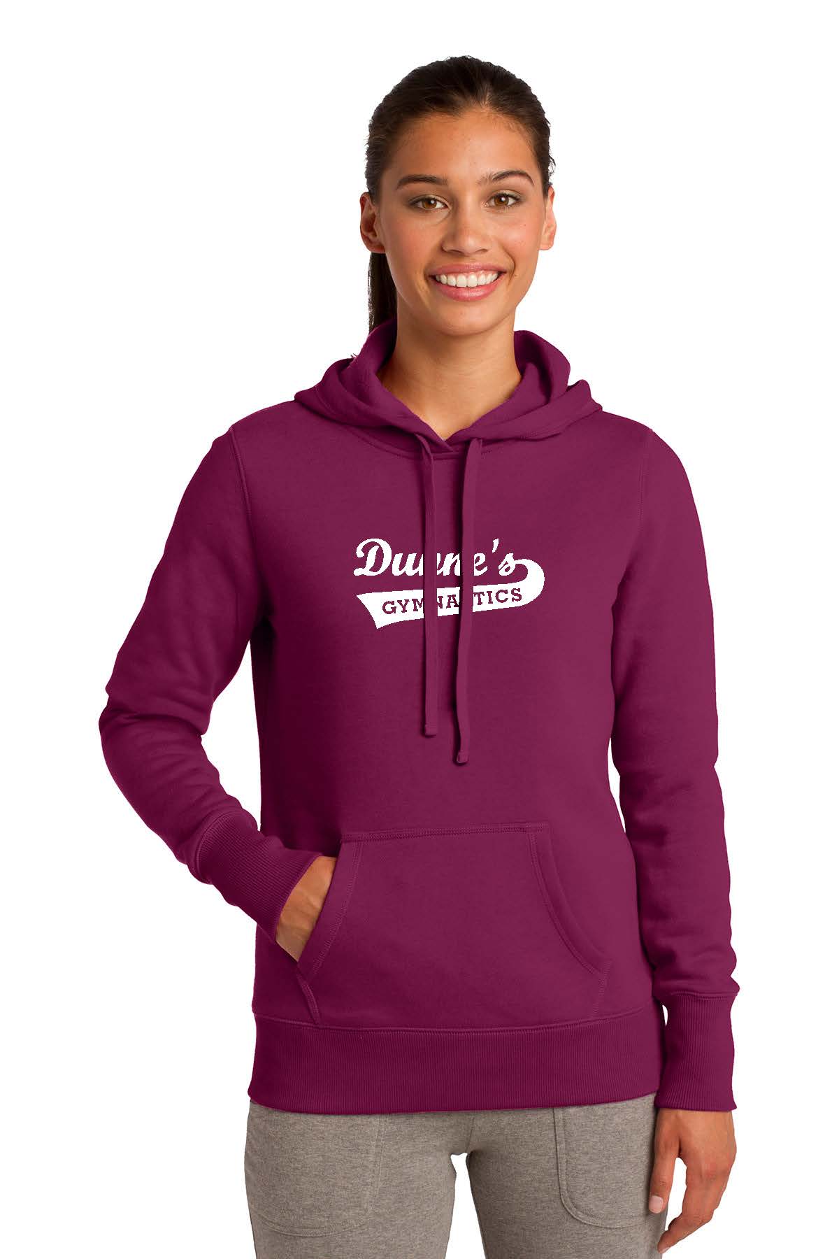 Ladies Hooded Sweatshirt with Dunne's Logo