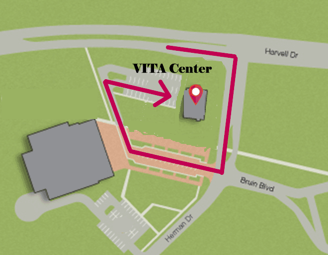 Map of new location, 2108 Harvell Circle