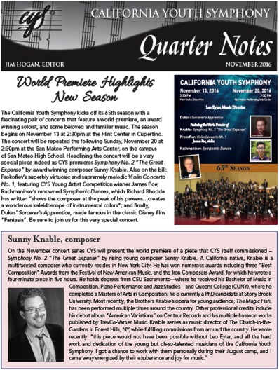 November 2016 Quarter Notes