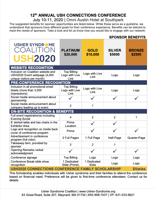 Image of Sponsor Benefits overview. Click to download accessible PDF file