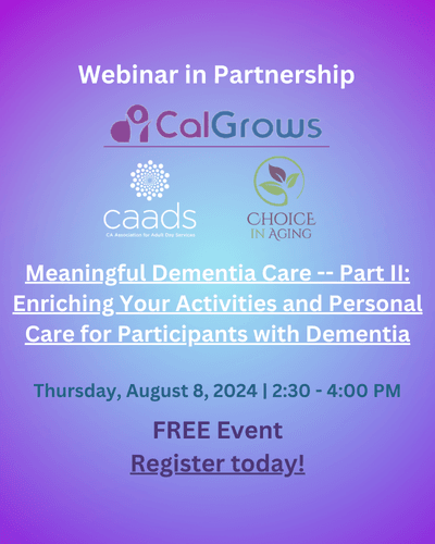 CalGrows Training in Partnership webinar series logo