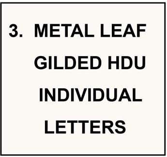Carved  HDU Letters & Numbers that are Metallic Painted or Gilded with Gold or Copper Leaf