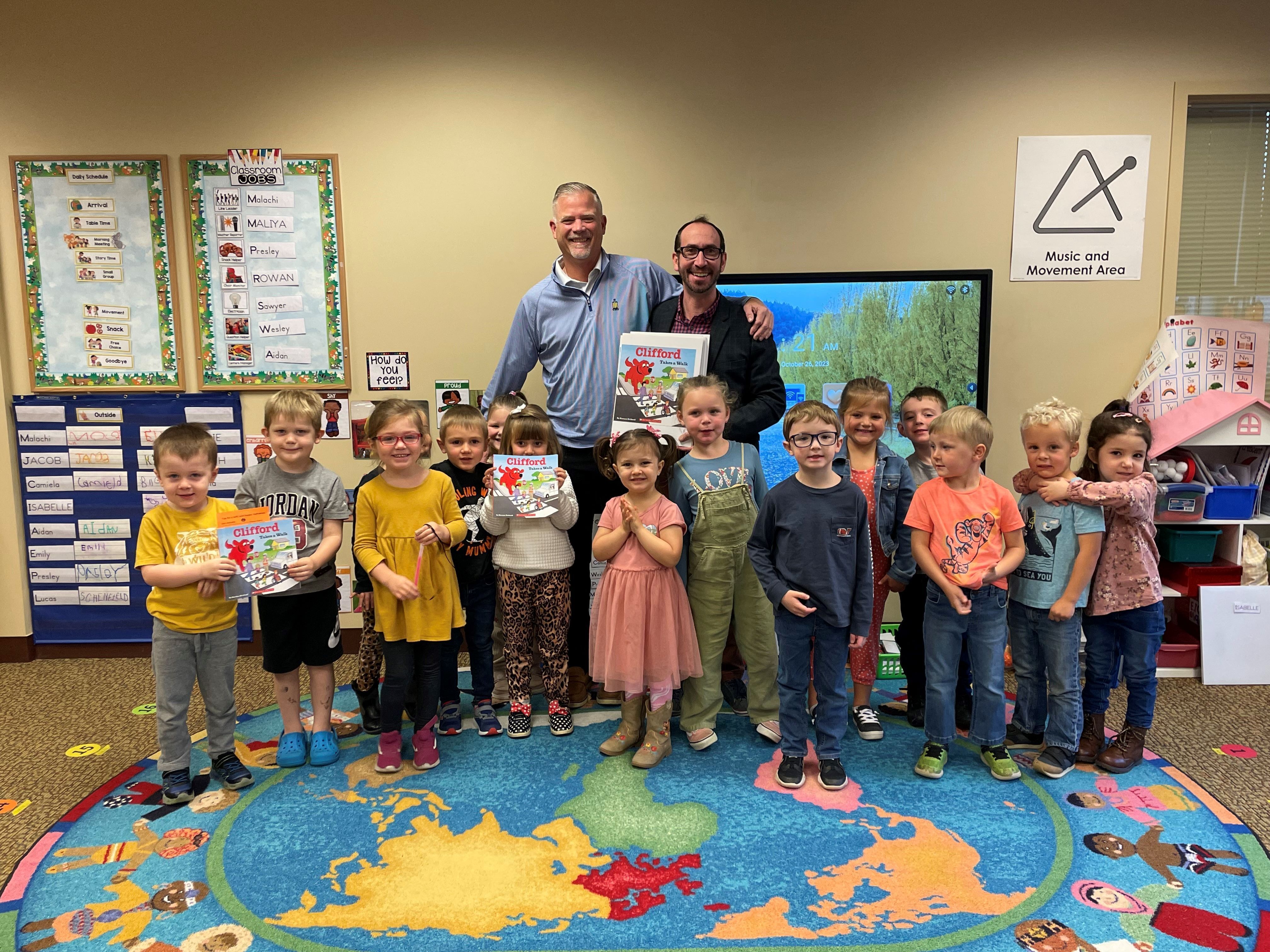 CARE Board Members read to Rainbow Corner Preschool