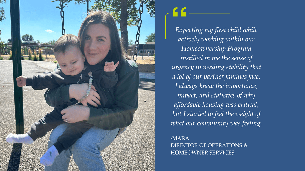 Mara Gold, Director of operations & Homeowner services, on her experience on being a mother and working with partner families.