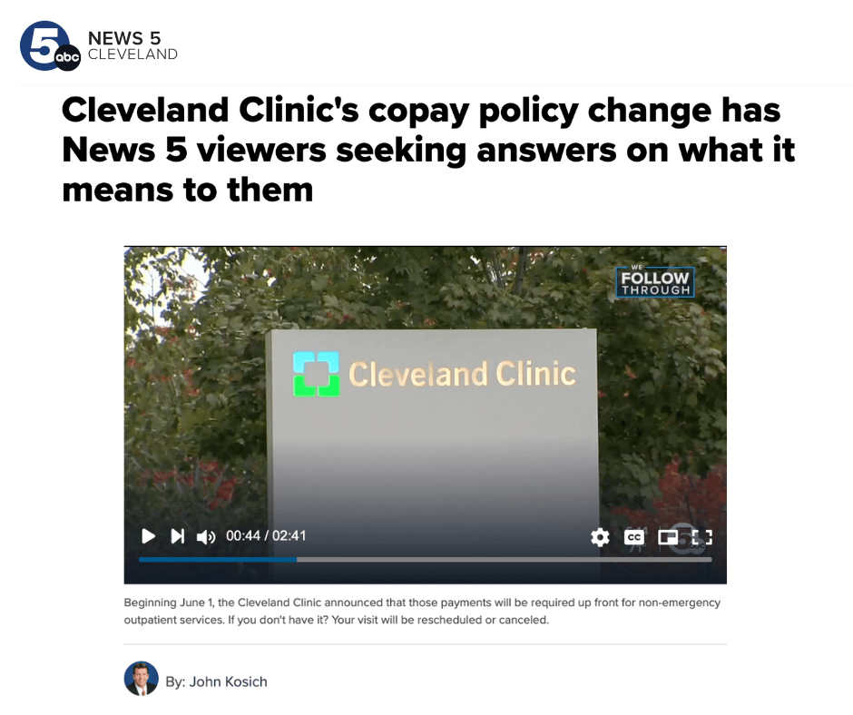 Cleveland Clinic's Copay Policy Change Has News 5 Viewers Seeking Answers On What It Means To Them