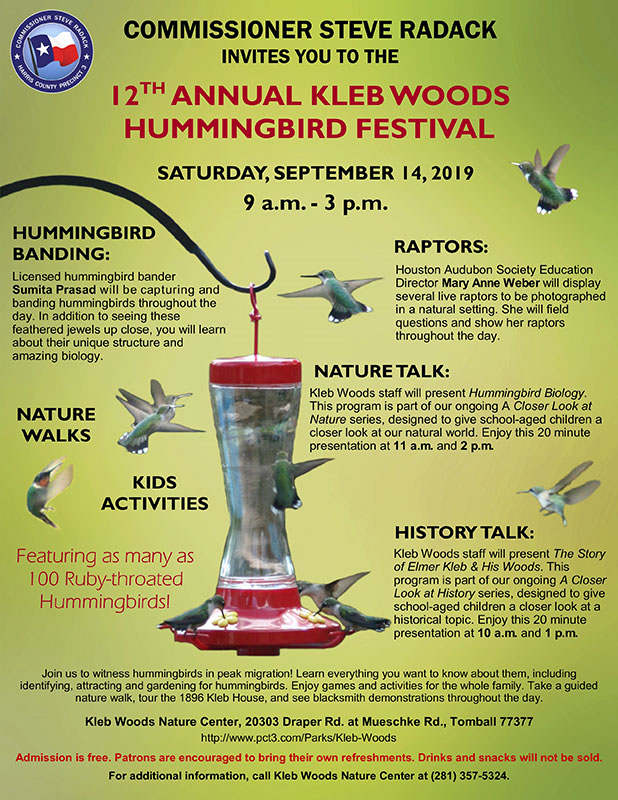 Kleb Woods Hummingbird Festival