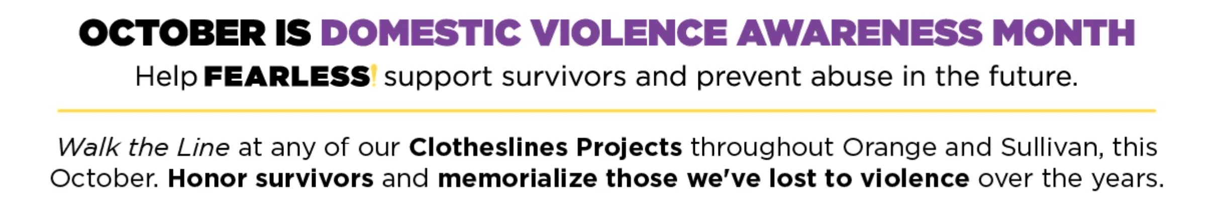 October is Domestic Violence Awareness Month