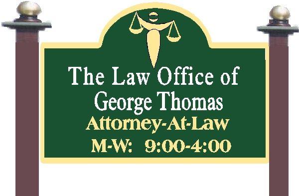 A10150 - Carved  Wood Lawyer Sign