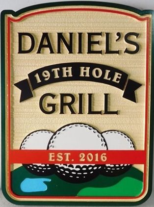 RB27311 - Carved Golf Sports Bar Sign