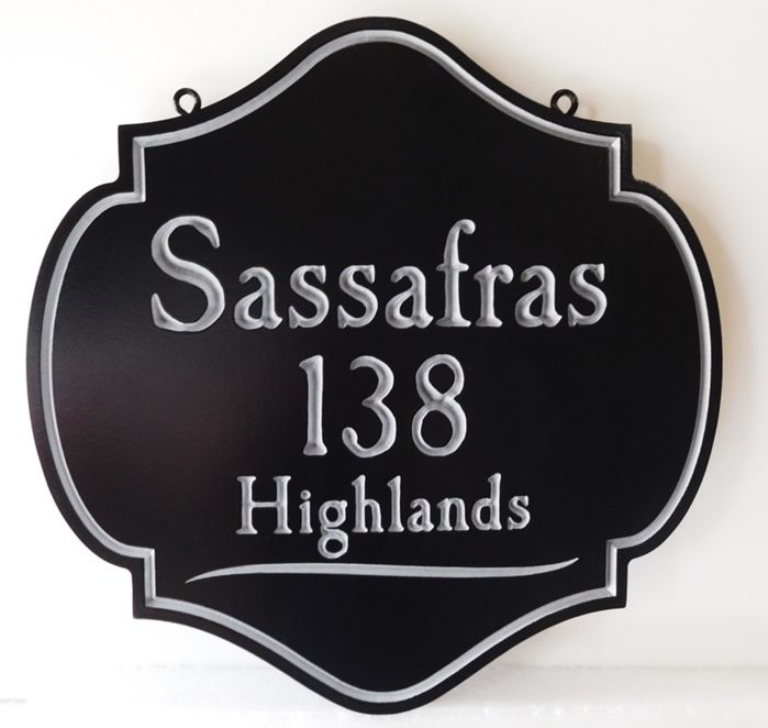 I18810 - Engraved High-Density-Urethane Property Name Sign "Sassafras" 