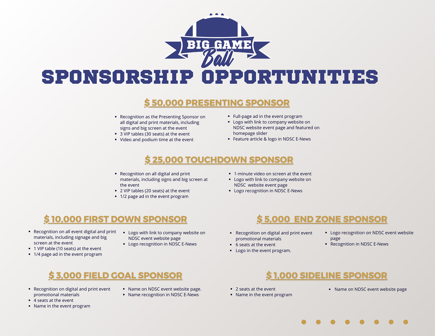 Big Game Ball Sponsorship Opportunities