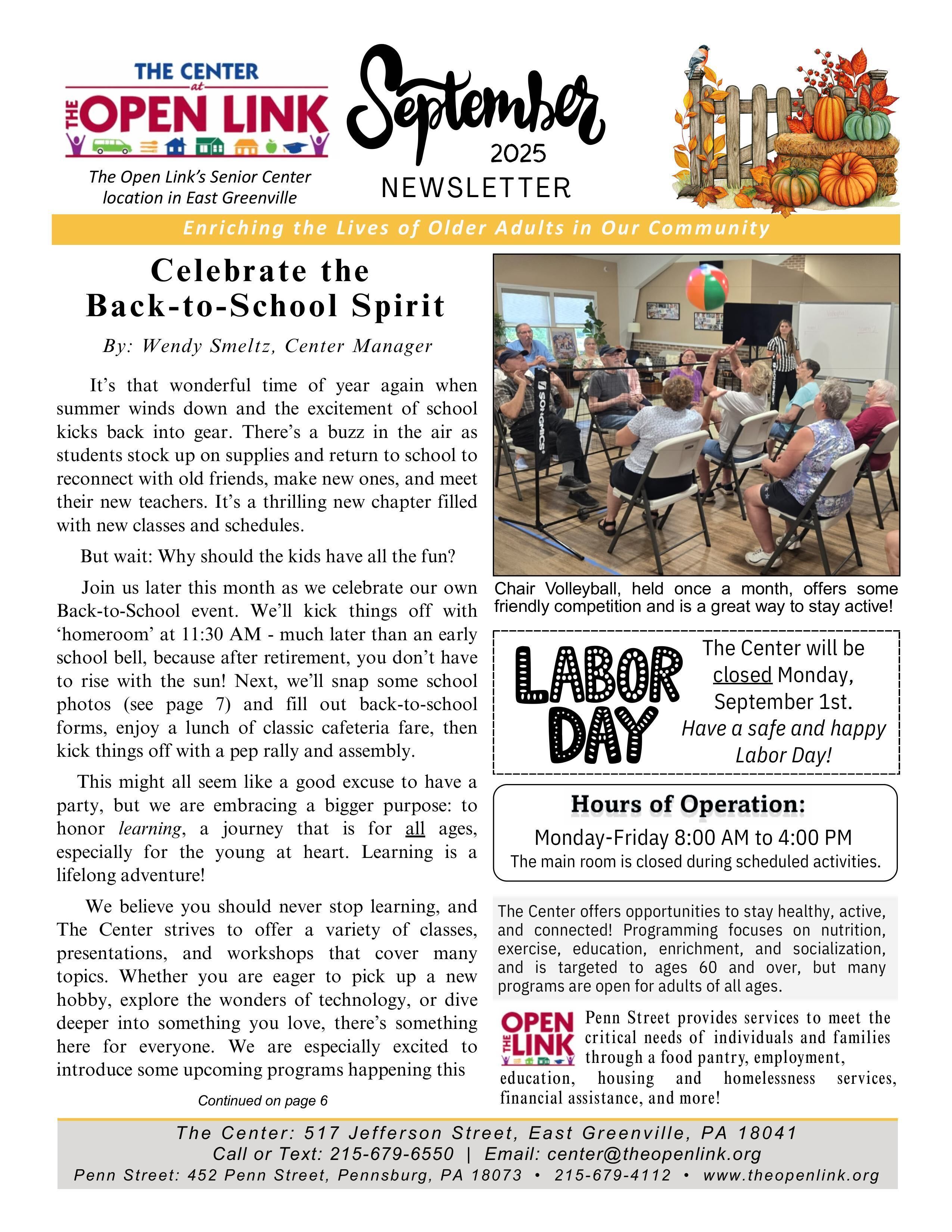September 2025 Center News