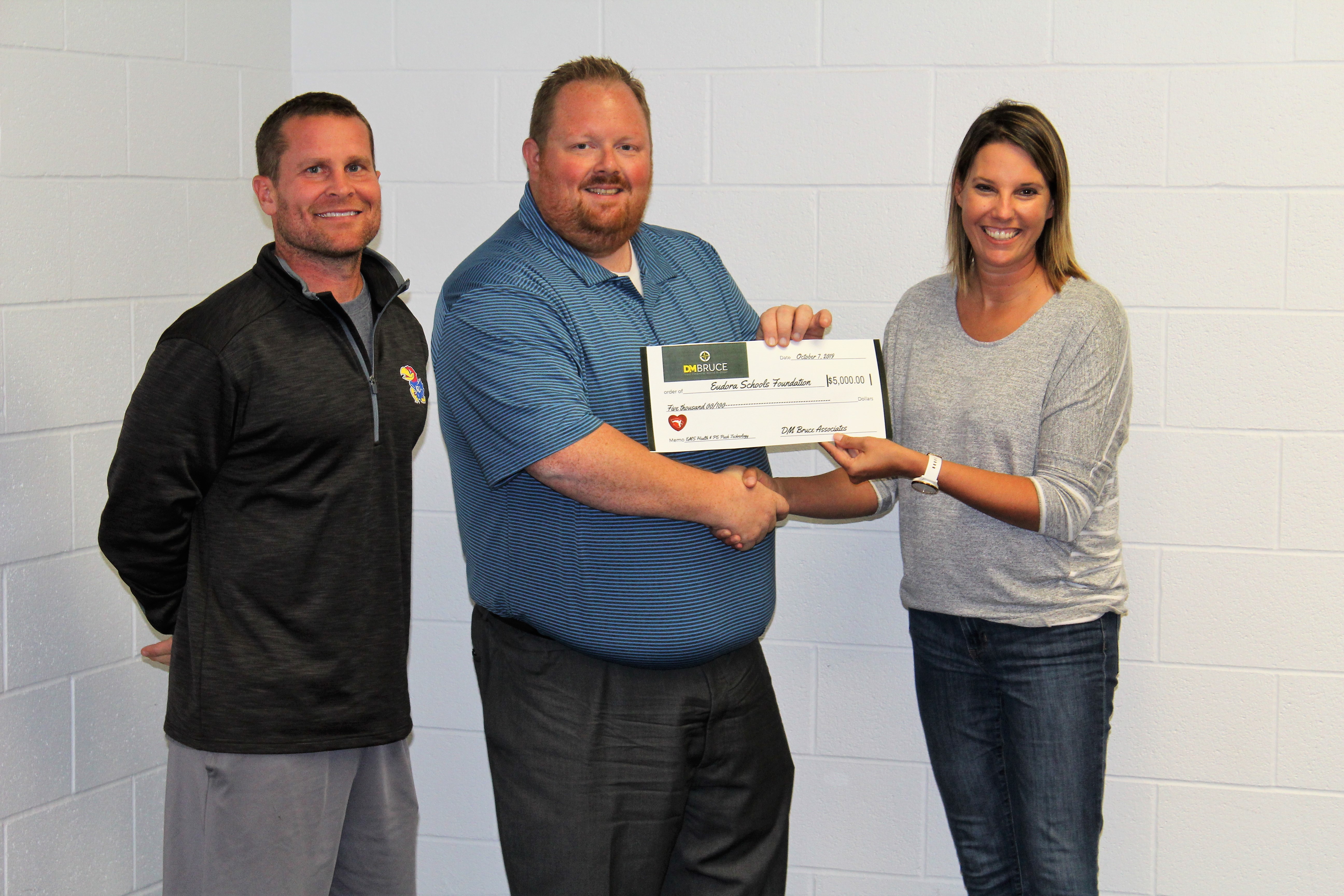 DM Bruce Associates Makes $5000 Donation to Eudora Schools Foundation for Velocity Training Technology at Eudora Middle School