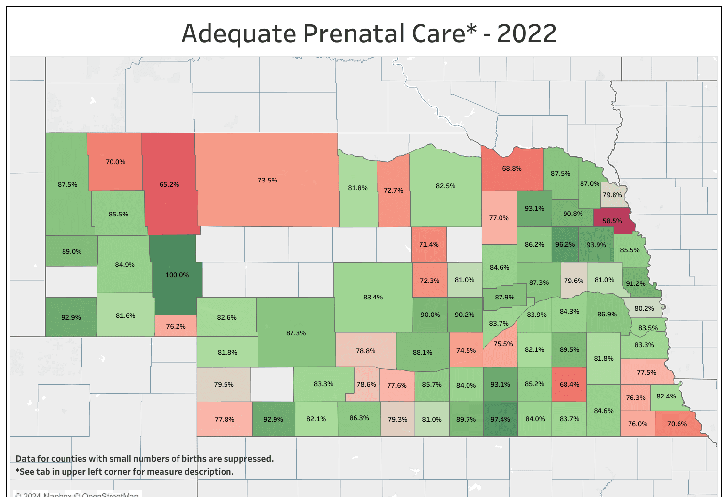 Adequate Prenatal Care by County