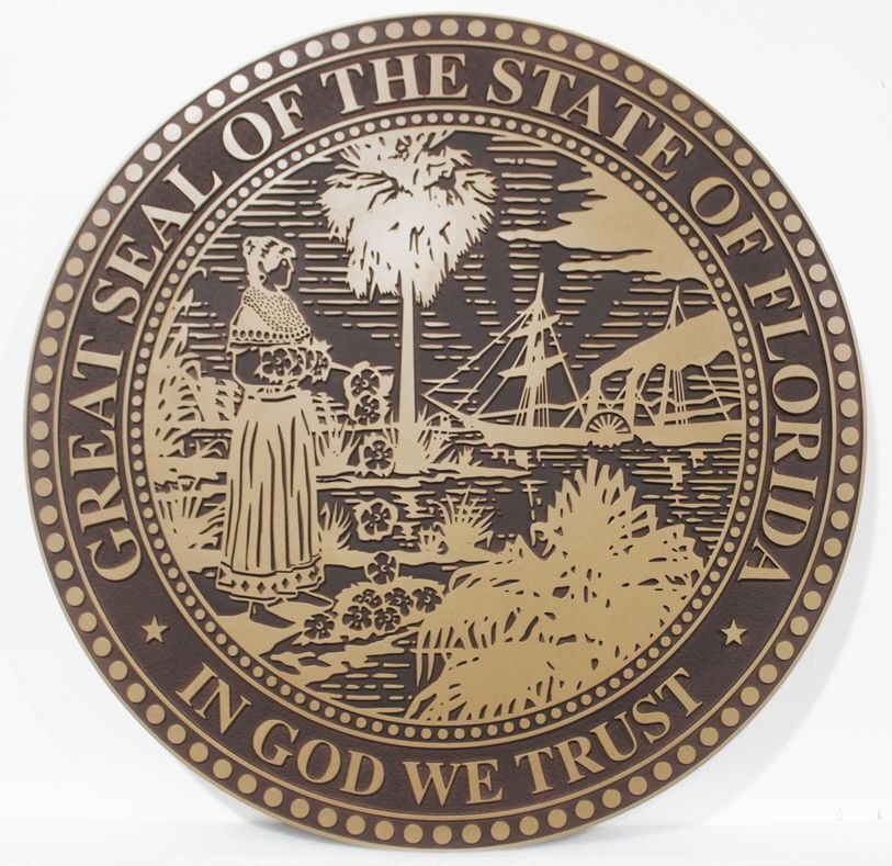 BP-1171 - Carved 2.5-D Seal of the State of Florida Plaque