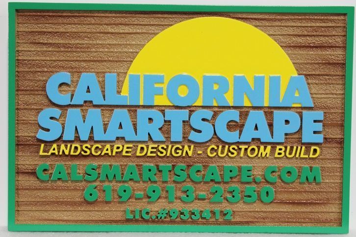 M1904 - Sandblasted Faux Wood Sign for the California Smartscape Landscaping Company 
