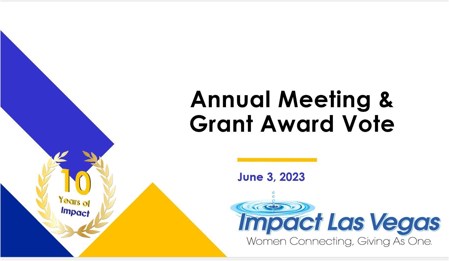 2023 Annual Meeting & Grant Award Vote!