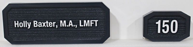 B11180 - Carved and Sandblasted Sign for "Holly Baxter, M.A., LMFT"