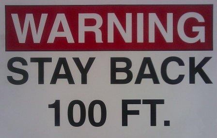 "Warning-Stay Back 100 FT" Decal