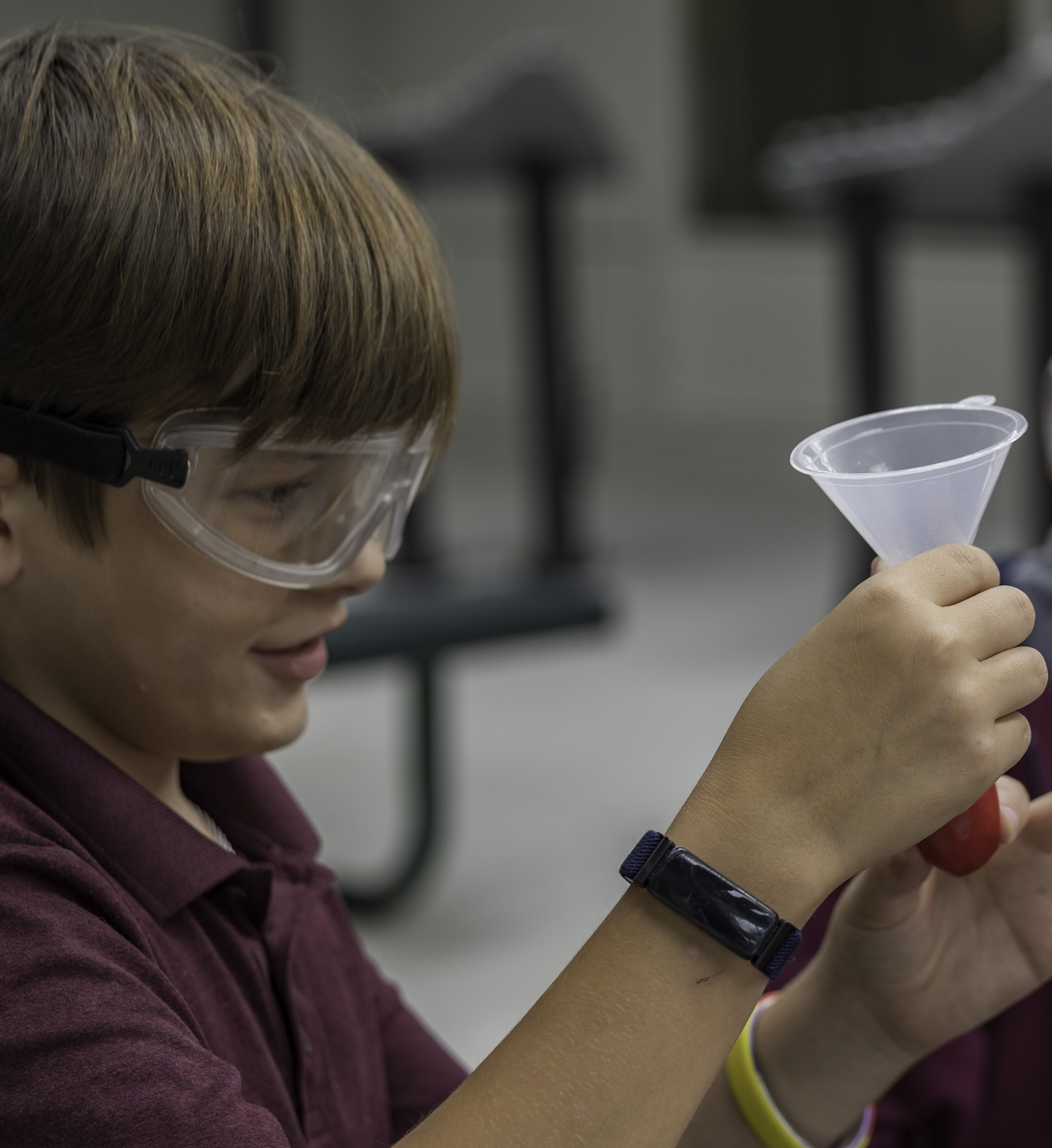 Students working on a science experiment 