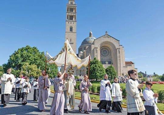 Blessed Sacrament in procession