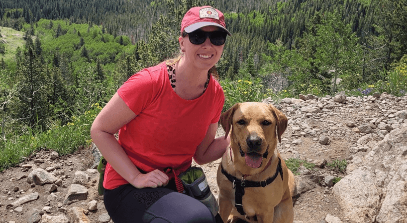 Volunteer Hiking with Dog in Training