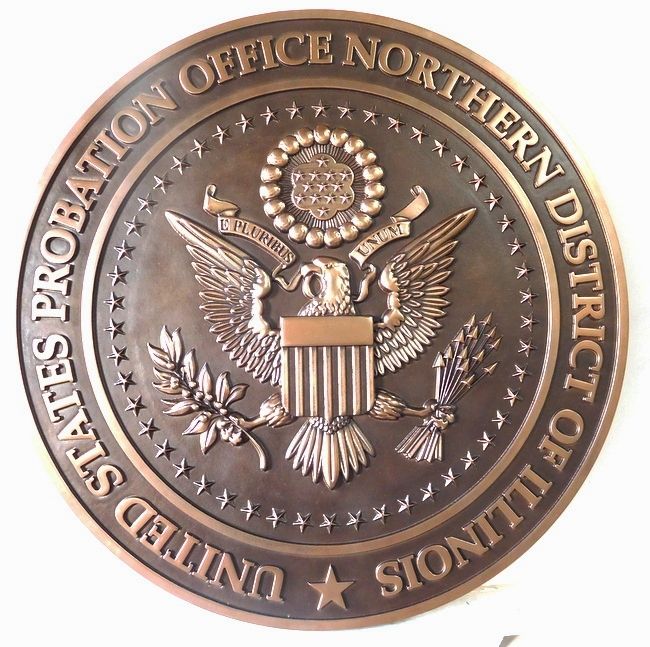 A10843 - 3-D Copper Wall Plaque for US Probation Office