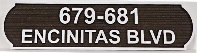 H17097A - Carved and Sandblasted High-Density-Urethane (HDU) Name and Number Street Sign 