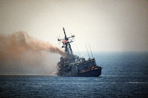 1987: Iraqi aircraft fired Exocet missiles at USS Stark.