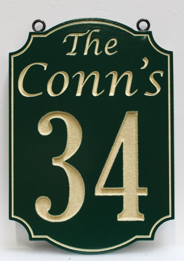 I18894A - Engraved High-Density-Urethane (HDU)  Property Name and Street Number  Sign "The Conn's"